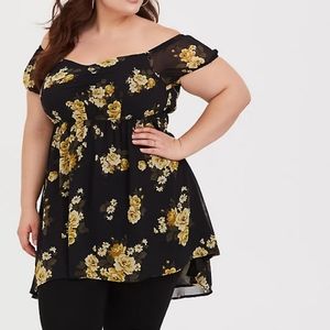 Torrid size 3 off shoulder top black